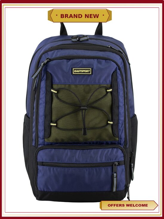 Handbags - Expandable Recycled Backpack with Bungee, Padded Straps, 19 Inch